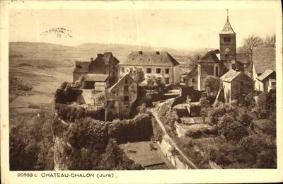 Bilhete postal antigo Castelo de Chalon