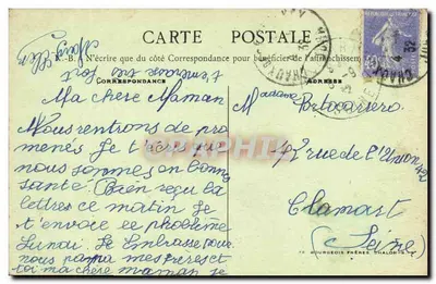 Jura-Touriste, Cours du Herisson — Sub-Floresta e Cachoeira — Editor Bourgeois Frères, Chalon-sur-Saône, n° 022 — Verso