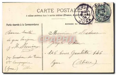 Dôle - Fontaine du Lion — wydawca A. la Crette, Dôle, n°10 — Rewers