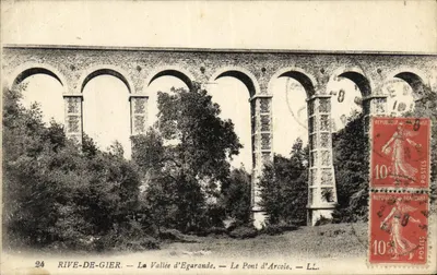 Bilhete postal antigo Rive De Gier A Vallee d Egarande Le Pont d Arcole