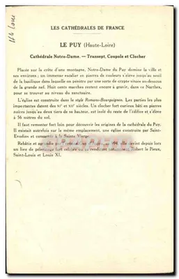 Le Puy (Haute-Loire) — Kathedrale Notre-Dame (Transept, Kuppel und Glockenturm) — Collection de la Solution Pautauberge, 6. Serie — Rückseite