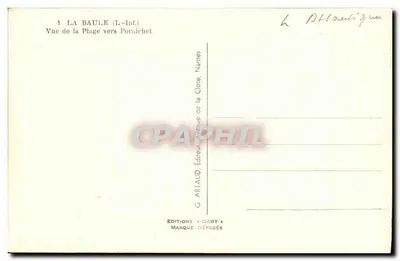 La Baule (L-Inf.) — Uitzicht op de Strand naar Pornichet — Uitgave Gaby — Achterkant