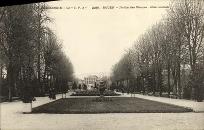 Rouen — Jardim das Plantas ; avenida central — A 'Bilhete postal antigo' n°2286