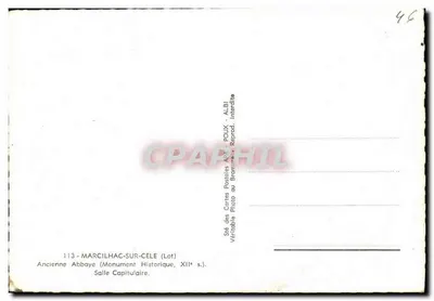 Oude Abdijs van Marcilhac-sur-Célé — Kapittelzaal — Sté des Cartes Postales POUX, ALBI — Achterkant
