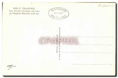 I Grands Charmoz e l'Aiguille Blaïlière — Montenvers — Edizione La Girogne, Strasburgo — Verso