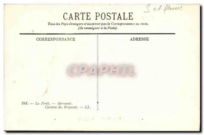 La Foresta — Apremont — Grotta dei Briganti — LL. — 341 — Verso
