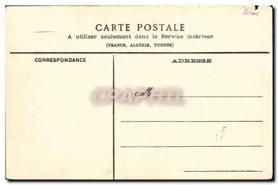 Bilhete postal antigo Parque do Castelo de Pinon Hermitage — Verso
