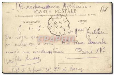 Le Bugey Pittoresque — Chezery — Vista geral — D. Pottard, Editor, 43 Rue Centrale, Bourg (Ain) — Verso