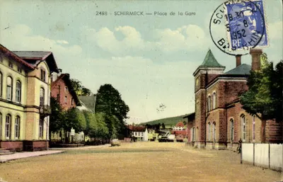 Schirmeck — Place de la Gare — Edição La Cigogne, n° 2488