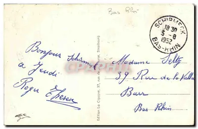 Schirmeck — Place de la Gare — Edição La Cigogne, n° 2488 — Verso