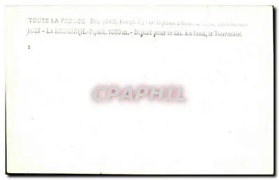 La Mongie (H.-P.) — Wyruszanie na narciarstwo, w tle Tourmalet — Wydawca Jove, Francja — Rewers