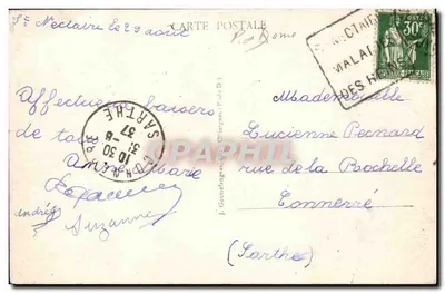 El castillo de Murois — La Auvernia — editor J. Ollier — Reverso