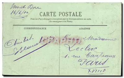 Le Mont-Dore — A Dordogne na Cidade — LL. n°59 — Verso
