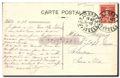 Lourdes - Widok boczny — Wydawnictwo F. Viron, nr 9 — Rewers