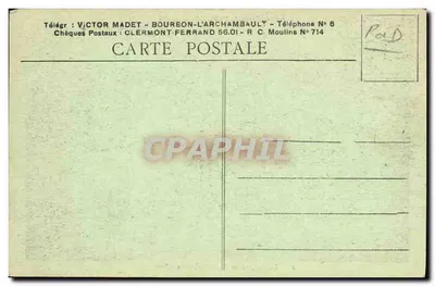O Castelo de DURITOL e seu Parque — A Auvergne pitoresca — Editor Idéals, n°2 — Verso