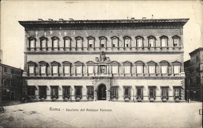 Stara pocztówka Roma Facciata del Palozzo Farnese