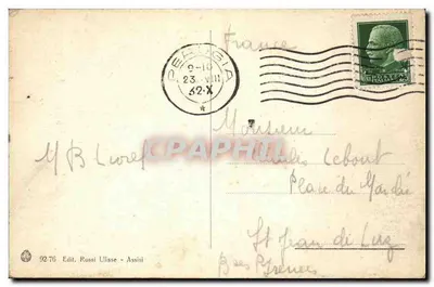 Assisi - Igreja de S. Francisco e campagna umbra — Edit. Rossi Ulisse, n° 92-76 — Verso