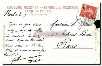 Monterrey: Plaza de Armas con Catedral y Casino — J.K. México. Regist. 180. — Achterkant