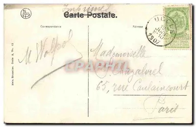 Uccle — Avenue du Longchamp — Nelia, Bruxelles, Carte 9, No. 12 — Achterkant