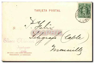 Mapuche a cavalo — No. 88 — Propriedade do editor, Carlos Brandt, Concepción — Verso