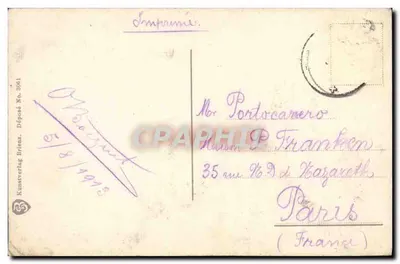 Bilhete postal antigo Lauterbrunnen Staubbach Grosshorn — Verso
