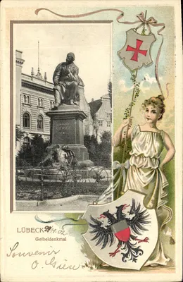 Lübeck — Monumento a Emanuel Geib — Lembrança de Lübeck