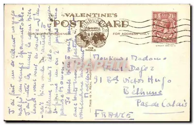 Zamek w Edynburgu i Narodowa Galeria Szkotlandii — Karta pocztowa Valentine's — Wydawca: Valentine's Postcard — Rewers