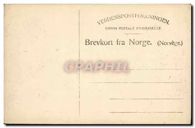 Nedre Lerfos pr. Trondhjem — woda wodospadu i linia kolejowa — wydawca nie widoczny — Rewers