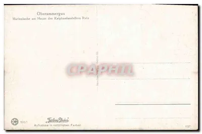 Oberammergau — Marienlaube am Hause des Käphasdarstellers Rutz — Norries-Verlag, Berlin — Verso