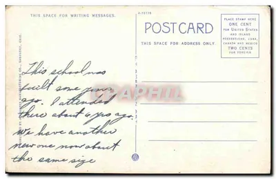 High School, Sandusky, Ohio — editor Alexander Manufacturing Co., n° 38 — Verso
