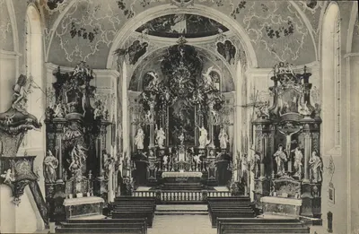 Interior da igreja de Oberammergau — fotografia de Lorenz Fränzl — n° 319-65