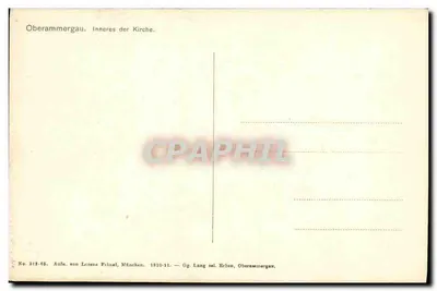 Oberammergau — Interior da igreja — Editor Lorenz Fränzl, Munique, n° 212-05 — Verso