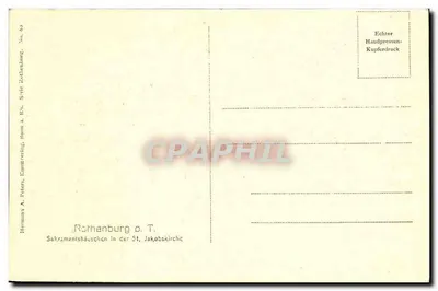 Sakramentshäuschen w katedrze św. Jakuba — Rothenburg o.T. — Hermann A. Peters, Kunst-Druck, Rothenburg o.T., Nr. 52 — Rewers