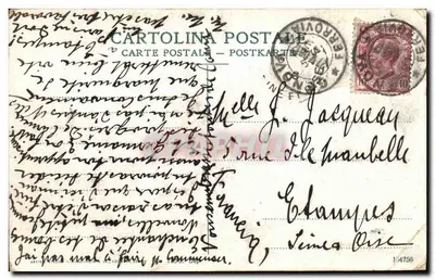 Tarjeta postal antigua Marosi Sobre las Rocas de Nervi — Reverso