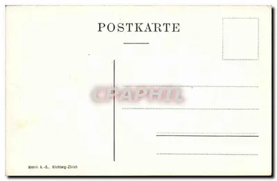 Alt-Pontresina — brukowana ulica z myjnią i górami na tle — wydawca Wehrli A.-G., Kilchberg-Zurych, nr serii 14591 — Rewers