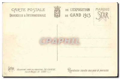 Exposição Universal de Gand - 1913. O Restaurante Alemão. — Das Deutsche Haus — editor Star, n° 36 — Verso