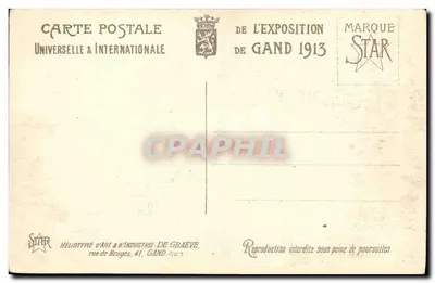 Wystawa Uniwersalna w Gandzie 1913 — Pavyliony Ostende, Monako i Canadian Pacific Railway — Wydawca STAR, nr 26 — Rewers
