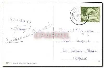 Simplonstrasse — Vista de volta para Brig e Bleitschhorn — J. Gaberell A.3., Photo-Verlag, Thalwil — Verso