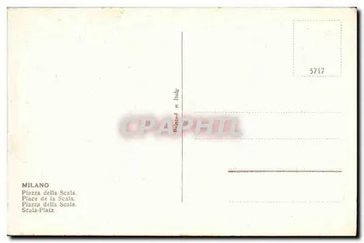 Milano — Piazza della Scala — editor desconocido, n° de serie 5717 — Reverso
