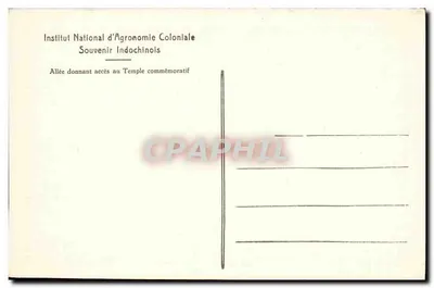 Avenida dando acesso ao Templo comemorativo — Instituto Nacional de Agronomia Colonial — Lembrança da Indochina — Verso
