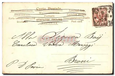 Corrida de cavalos em Gênova — desenho assinado por F.W. — enviada por Cesare para sua mãe — Verso