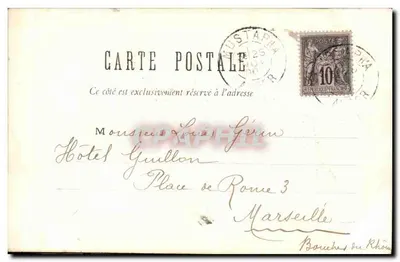 Algier - Bulwar Carnot — widok ulicy z tramwajem — J. Geiser, Fot., Algier — Rewers