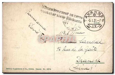 Tavannes — vista panorâmica — Edição Guggenheim & Co., Zürich, N° 18778 — Verso
