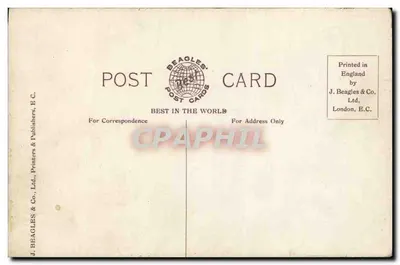 Tron koronacyjny — Katedra Westminsterska, Londyn — Beagles Postcards n° 884 E — Rewers