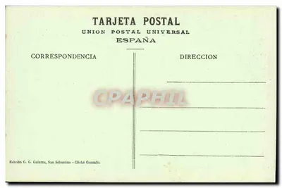 San Sebastián - Ponte de María Cristina — Edição G. G. Galarzu — Verso