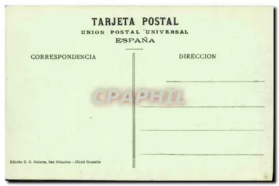 San Sebastián — Caseta Real de Baños — Edição G. Galarza — Verso
