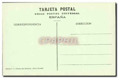 San Sebastián - Monte Ulia - La Peña del Rey — Edición G. G. Galarrza, San Sebastián — Reverso