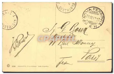 Genova - Corso Aurelio Saffi — wydawca Brunner & C., Zurych, nr 9580 — Rewers