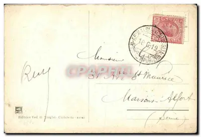 Ventimiglia - Most S. Luigi na granicy Włoch-Francji — wydawczyni Ved. G. Troghio — Rewers
