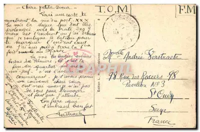Casablanca — Boulevard du 4ème Zouaves en gedeeltelijke uitzicht — Uitgave L. Casablanca n°386 — Achterkant